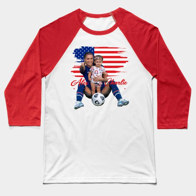 Alex Morgan and Charlie Baseball T-Shirt by Juantamad